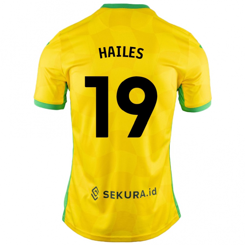 Kandiny Niño Camiseta Lauren Hailes #19 Amarillo Verde 1ª Equipación 2024/25 La Camisa Chile