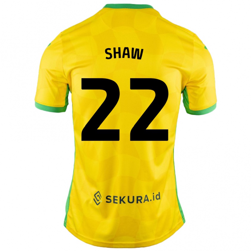 Kandiny Niño Camiseta Shannon Shaw #22 Amarillo Verde 1ª Equipación 2024/25 La Camisa Chile