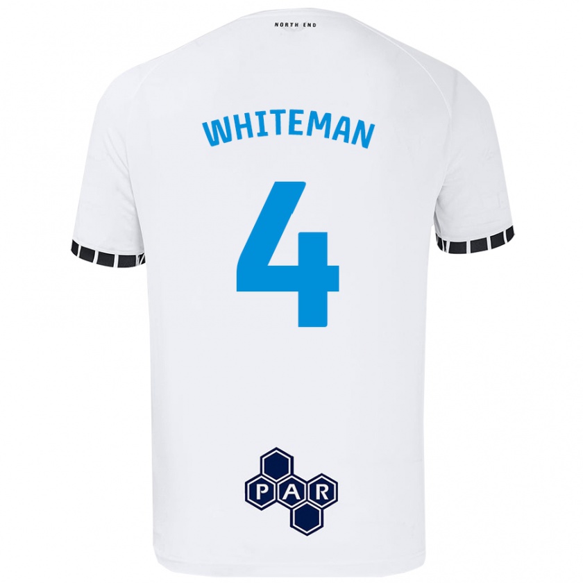 Kandiny Niño Camiseta Ben Whiteman #4 Blanco 1ª Equipación 2024/25 La Camisa Chile