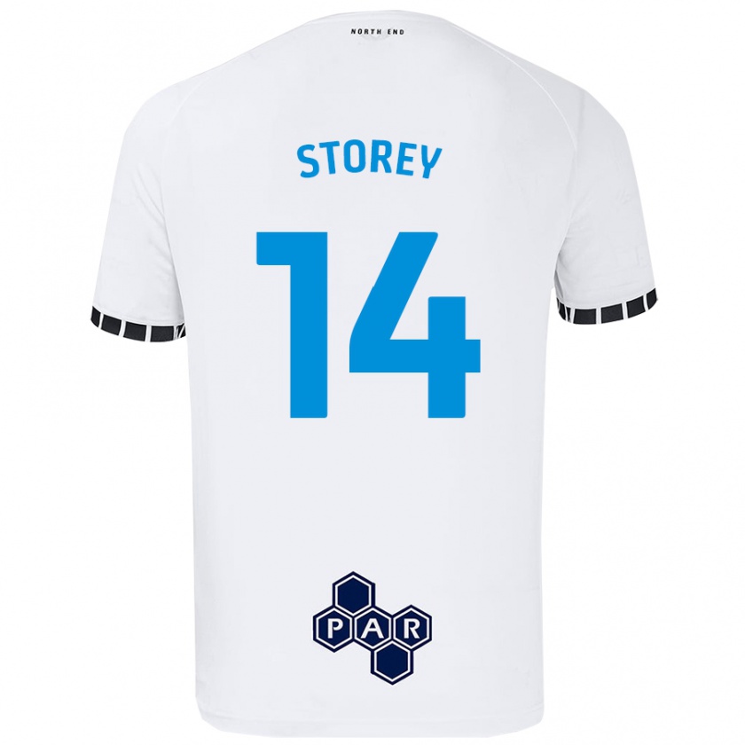 Kandiny Niño Camiseta Jordan Storey #14 Blanco 1ª Equipación 2024/25 La Camisa Chile