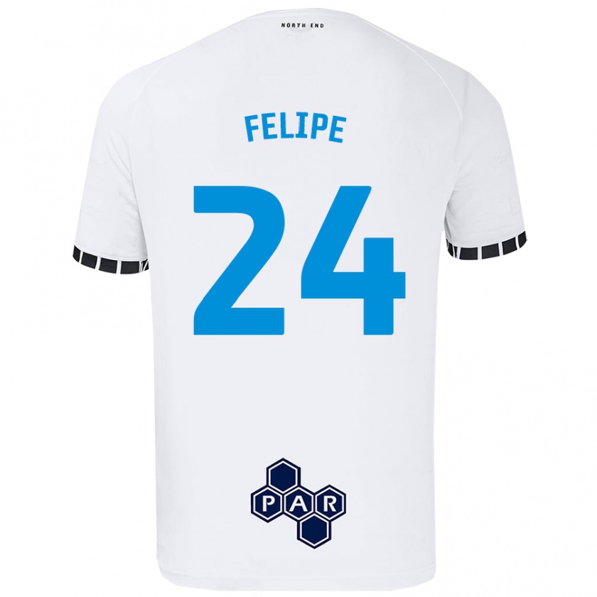 Kandiny Niño Camiseta Felipe #24 Blanco 1ª Equipación 2024/25 La Camisa Chile