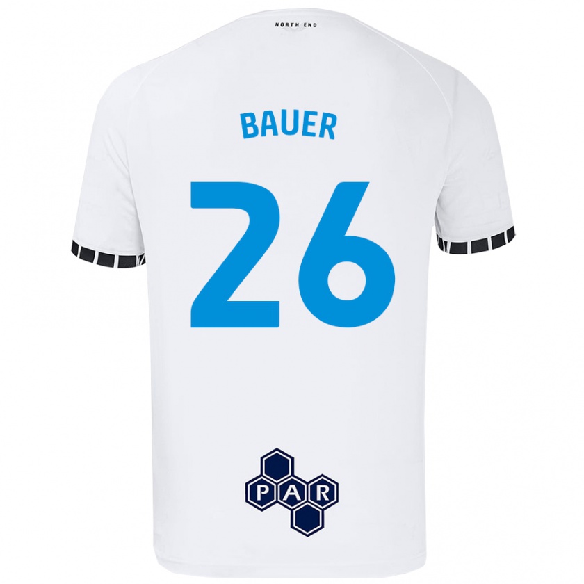 Kandiny Niño Camiseta Patrick Bauer #26 Blanco 1ª Equipación 2024/25 La Camisa Chile