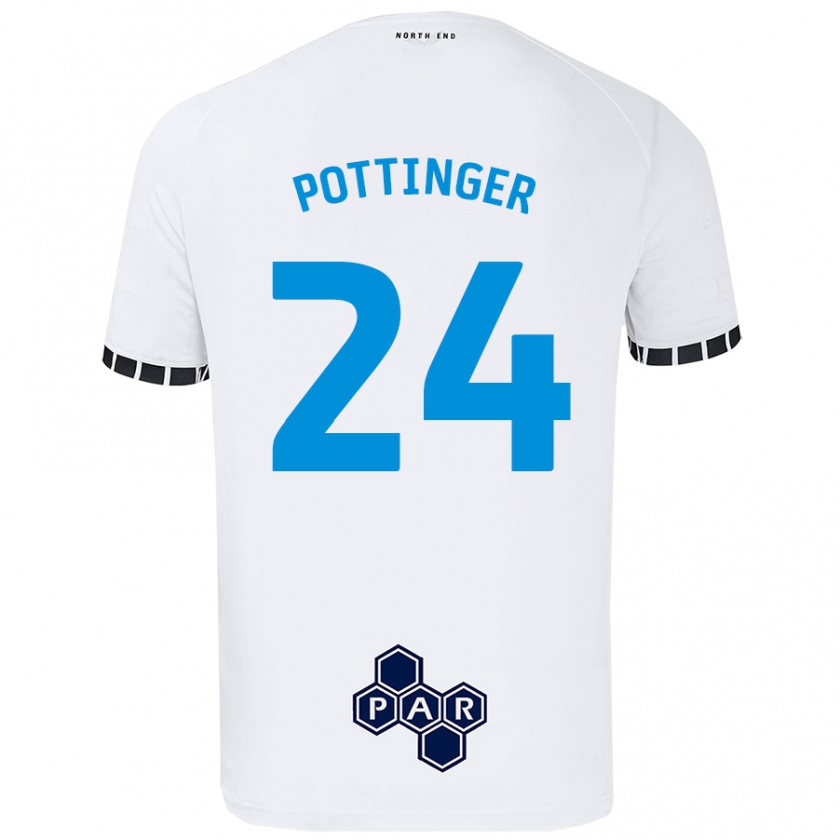 Kandiny Niño Camiseta Kaya Pottinger #24 Blanco 1ª Equipación 2024/25 La Camisa Chile