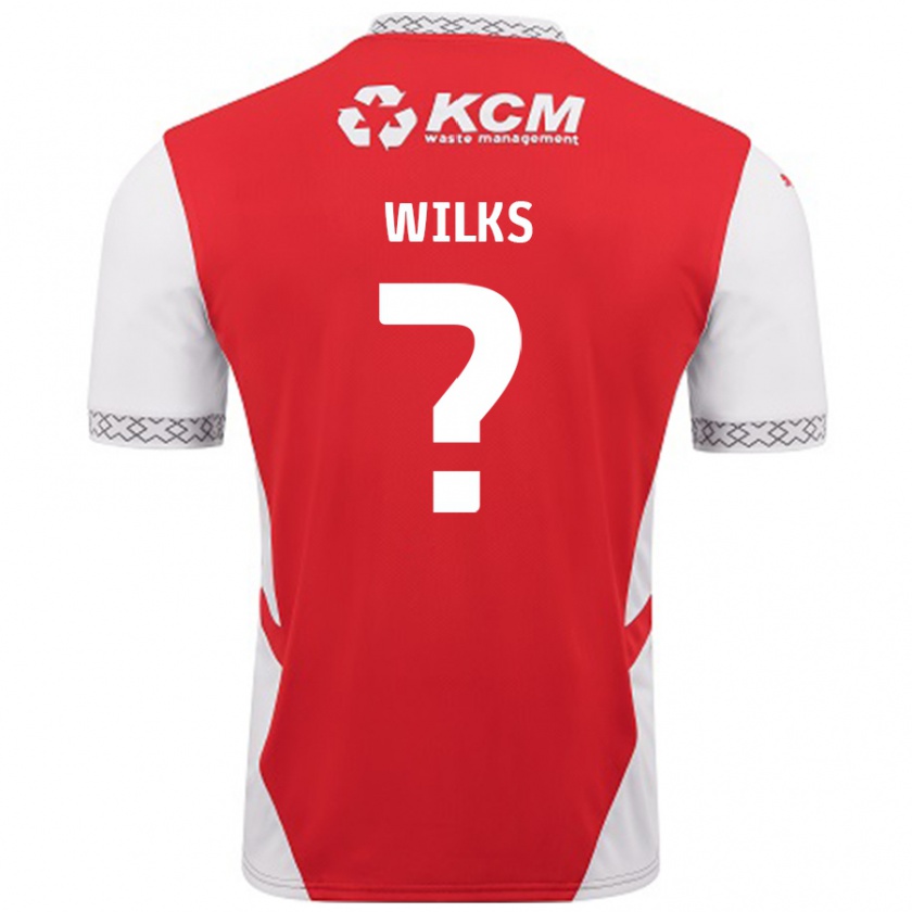 Kandiny Niño Camiseta Mallik Wilks #0 Rojo Blanco 1ª Equipación 2024/25 La Camisa Chile