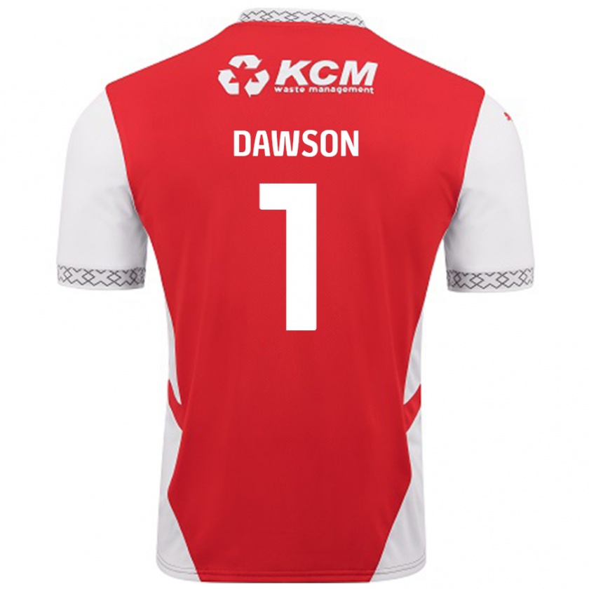 Kandiny Niño Camiseta Cameron Dawson #1 Rojo Blanco 1ª Equipación 2024/25 La Camisa Chile