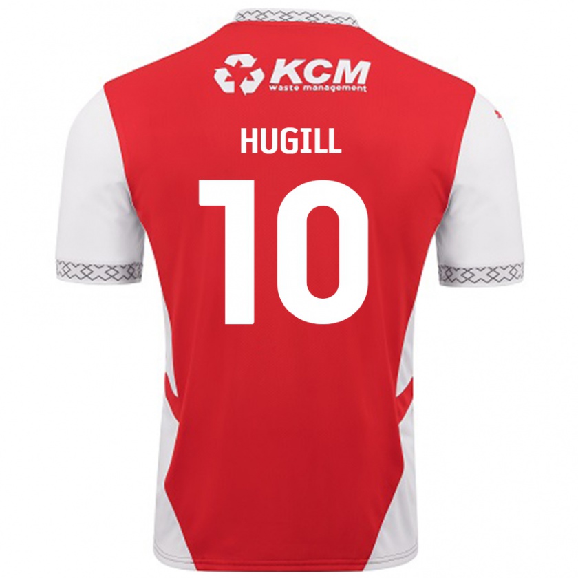 Kandiny Niño Camiseta Jordan Hugill #10 Rojo Blanco 1ª Equipación 2024/25 La Camisa Chile