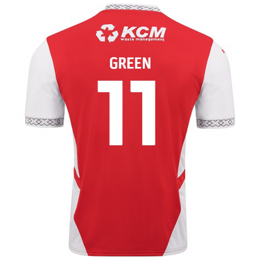 Kandiny Niño Camiseta Andre Green #11 Rojo Blanco 1ª Equipación 2024/25 La Camisa Chile