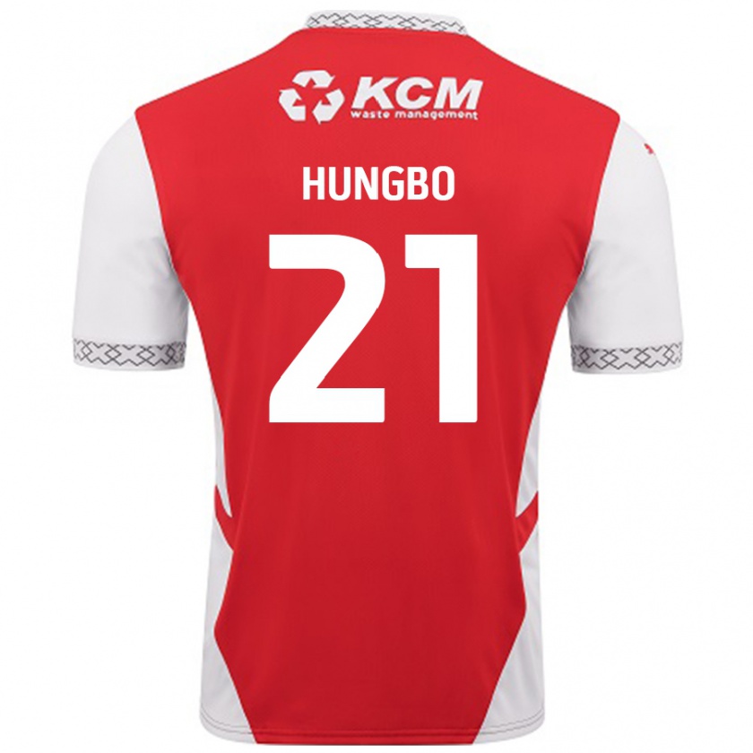 Kandiny Niño Camiseta Joseph Hungbo #21 Rojo Blanco 1ª Equipación 2024/25 La Camisa Chile