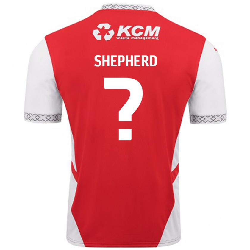 Kandiny Niño Camiseta Tom Shepherd #0 Rojo Blanco 1ª Equipación 2024/25 La Camisa Chile