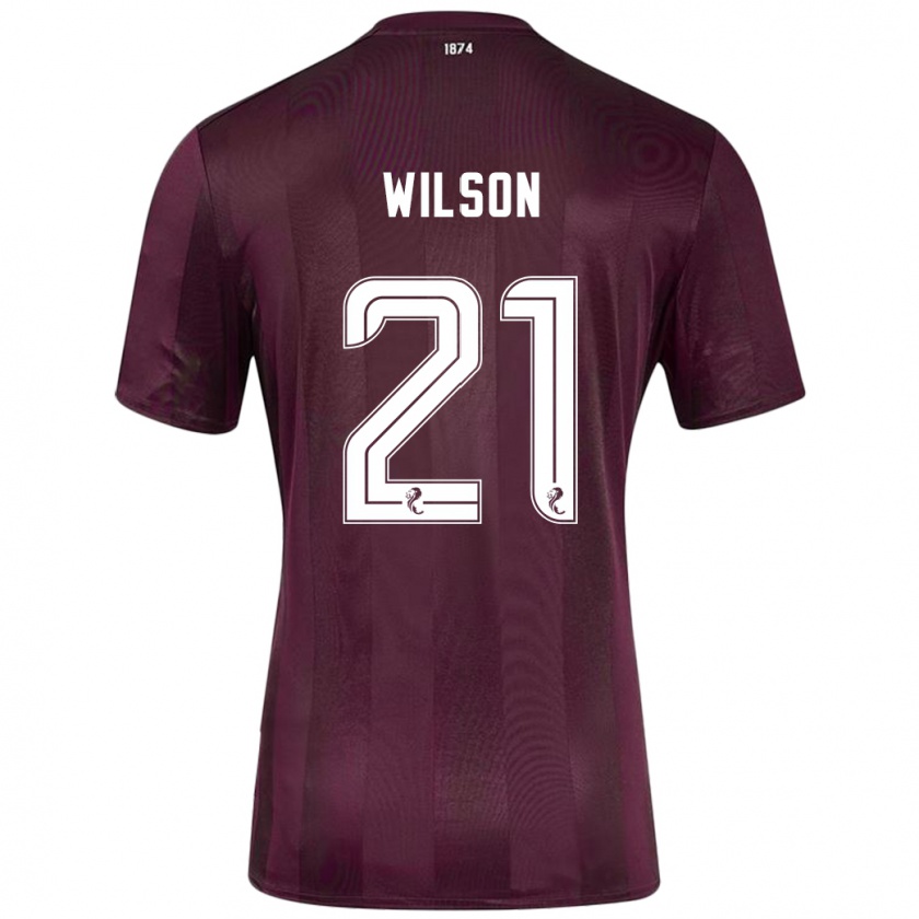 Kandiny Niño Camiseta James Wilson #21 Borgoña 1ª Equipación 2024/25 La Camisa Chile