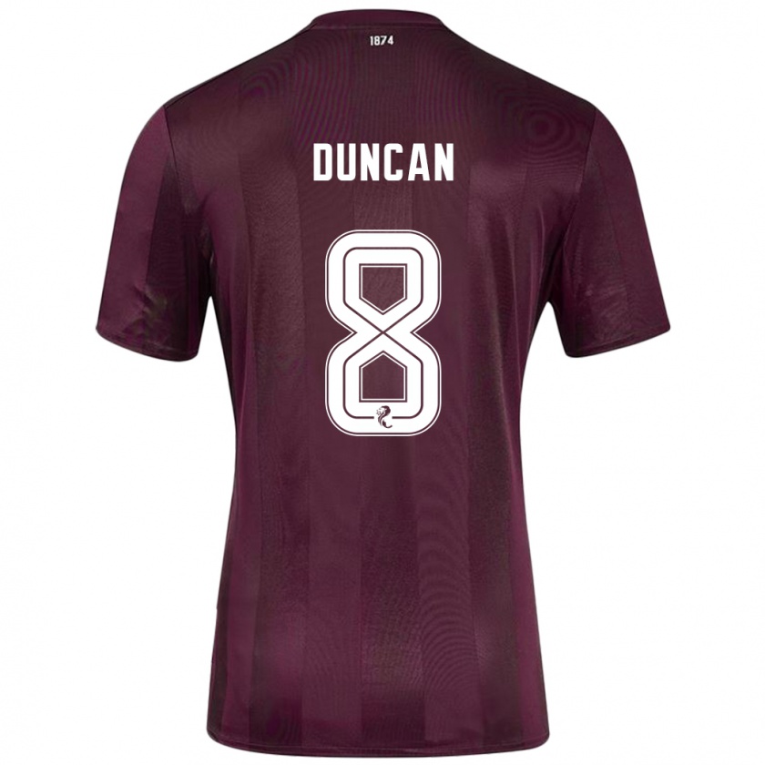 Kandiny Niño Camiseta Ryan Duncan #8 Borgoña 1ª Equipación 2024/25 La Camisa Chile