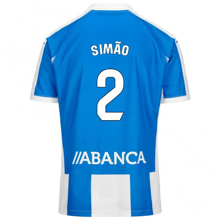 Kandiny Niño Camiseta Iano Simão #2 Azul Blanco 1ª Equipación 2024/25 La Camisa Chile