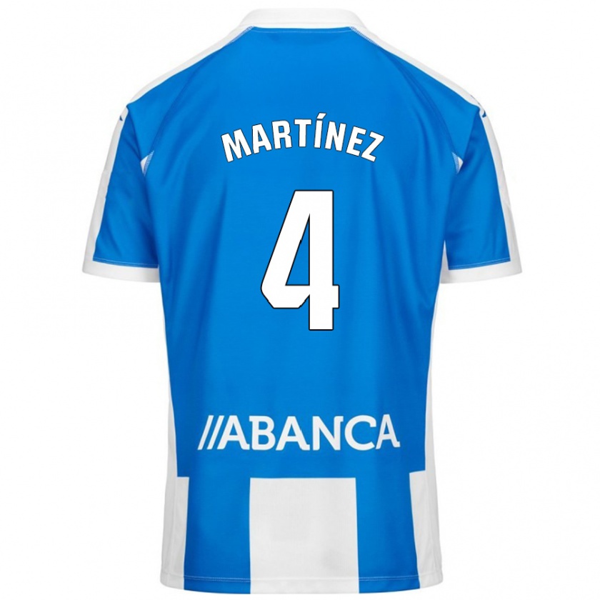 Kandiny Niño Camiseta Pablo Martínez #4 Azul Blanco 1ª Equipación 2024/25 La Camisa Chile