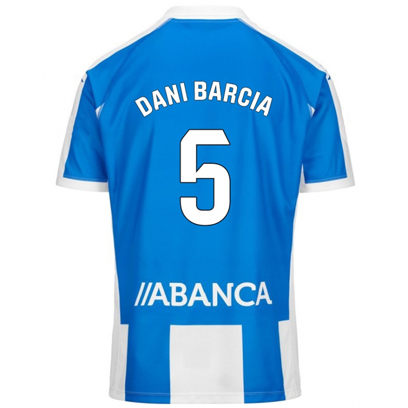 Kandiny Niño Camiseta Dani Barcia #5 Azul Blanco 1ª Equipación 2024/25 La Camisa Chile