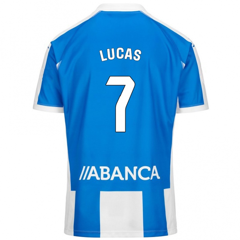 Kandiny Niño Camiseta Lucas Pérez #7 Azul Blanco 1ª Equipación 2024/25 La Camisa Chile