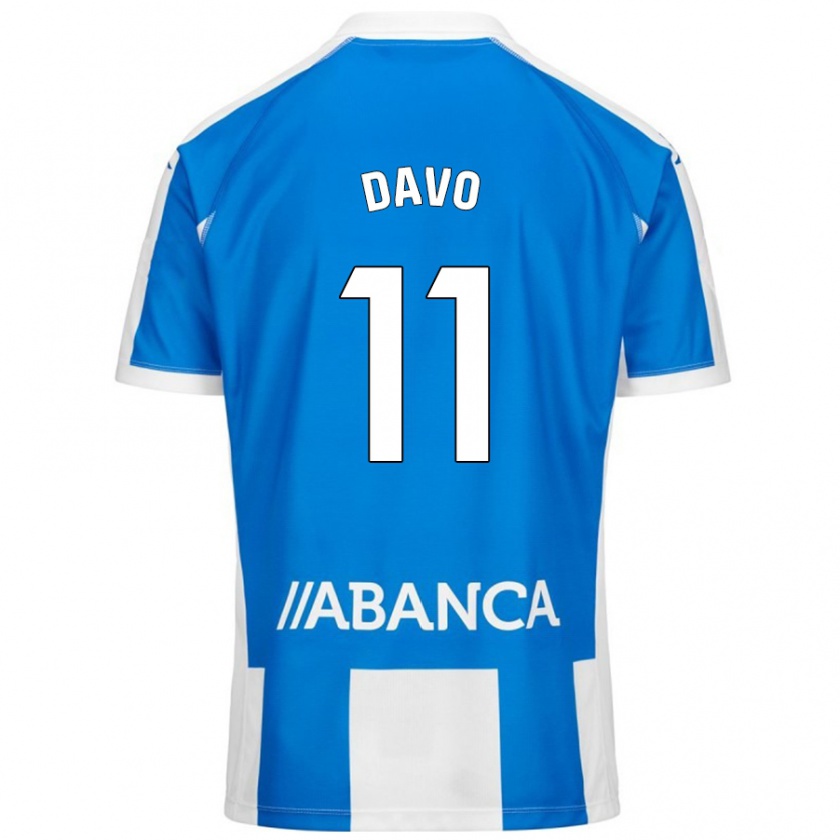 Kandiny Niño Camiseta Davo #11 Azul Blanco 1ª Equipación 2024/25 La Camisa Chile