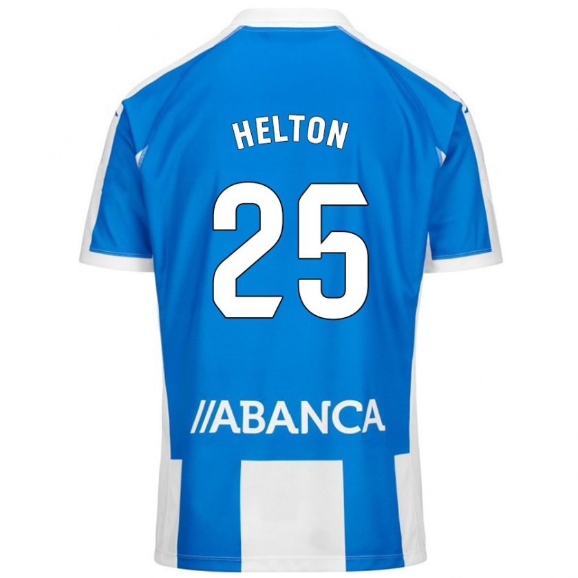 Kandiny Niño Camiseta Helton Leite #25 Azul Blanco 1ª Equipación 2024/25 La Camisa Chile