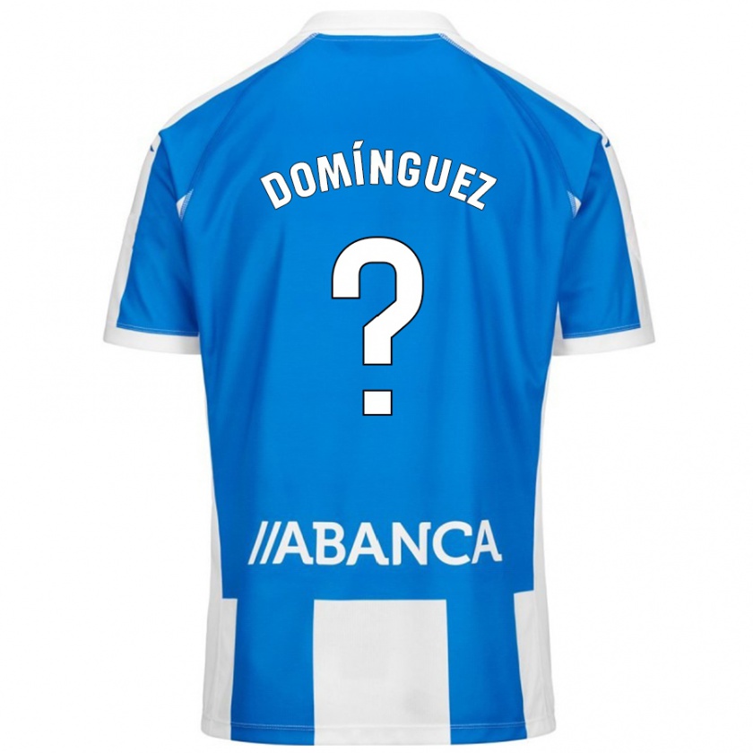 Kandiny Niño Camiseta David Domínguez #0 Azul Blanco 1ª Equipación 2024/25 La Camisa Chile