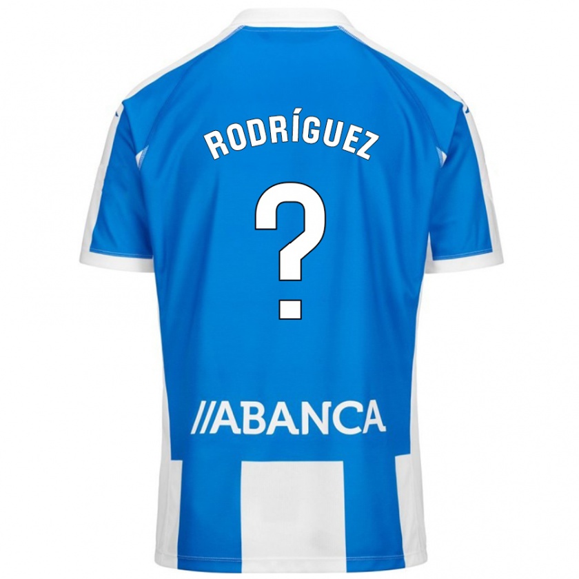 Kandiny Niño Camiseta Carlos Rodríguez #0 Azul Blanco 1ª Equipación 2024/25 La Camisa Chile