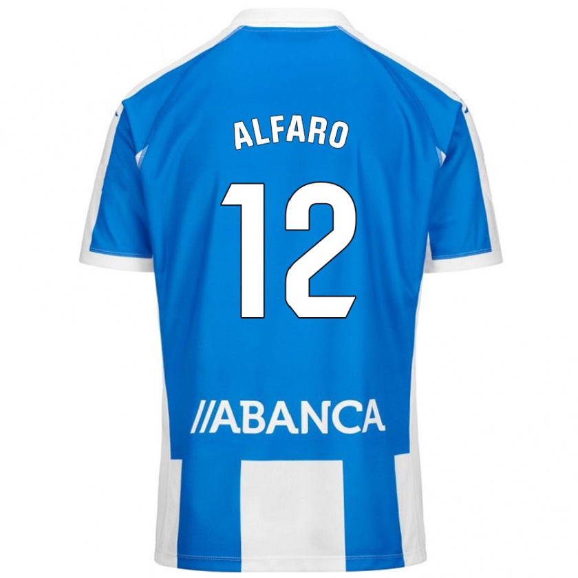 Kandiny Niño Camiseta Alejandro Alfaro #12 Azul Blanco 1ª Equipación 2024/25 La Camisa Chile