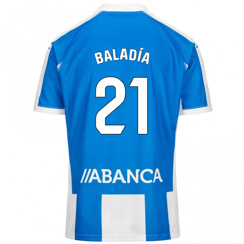 Kandiny Niño Camiseta Álvaro Baladía #21 Azul Blanco 1ª Equipación 2024/25 La Camisa Chile