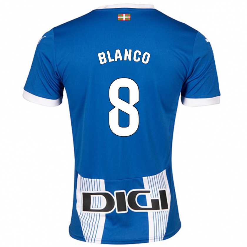 Kandiny Niño Camiseta Antonio Blanco #8 Azul 1ª Equipación 2024/25 La Camisa Chile