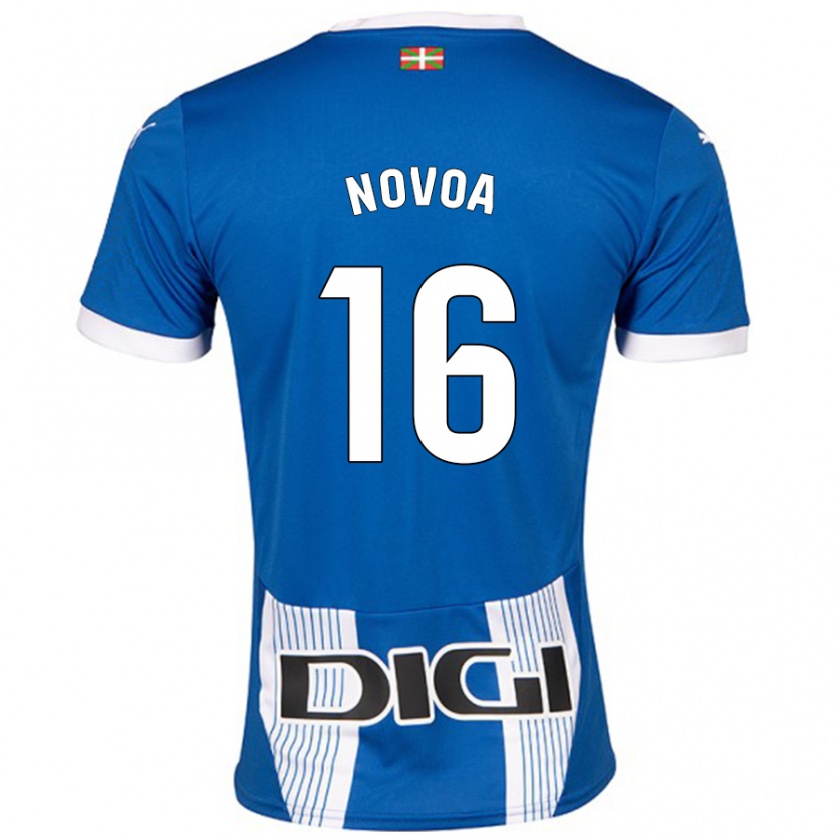 Kandiny Niño Camiseta Hugo Novoa #16 Azul 1ª Equipación 2024/25 La Camisa Chile