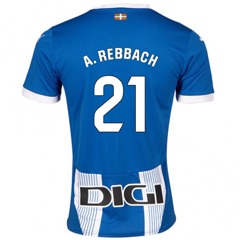 Kandiny Niño Camiseta Abde Rebbach #21 Azul 1ª Equipación 2024/25 La Camisa Chile