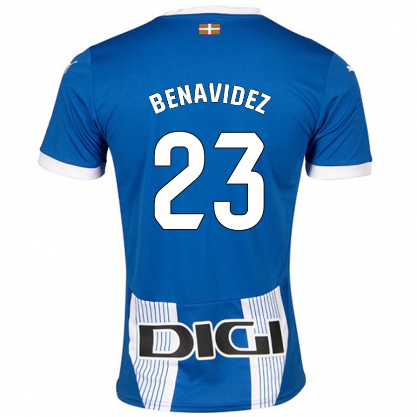 Kandiny Niño Camiseta Carlos Benavidez #23 Azul 1ª Equipación 2024/25 La Camisa Chile