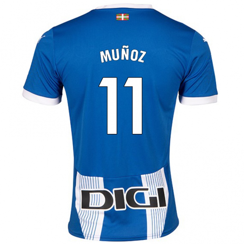 Kandiny Niño Camiseta Egoitz Muñoz #11 Azul 1ª Equipación 2024/25 La Camisa Chile