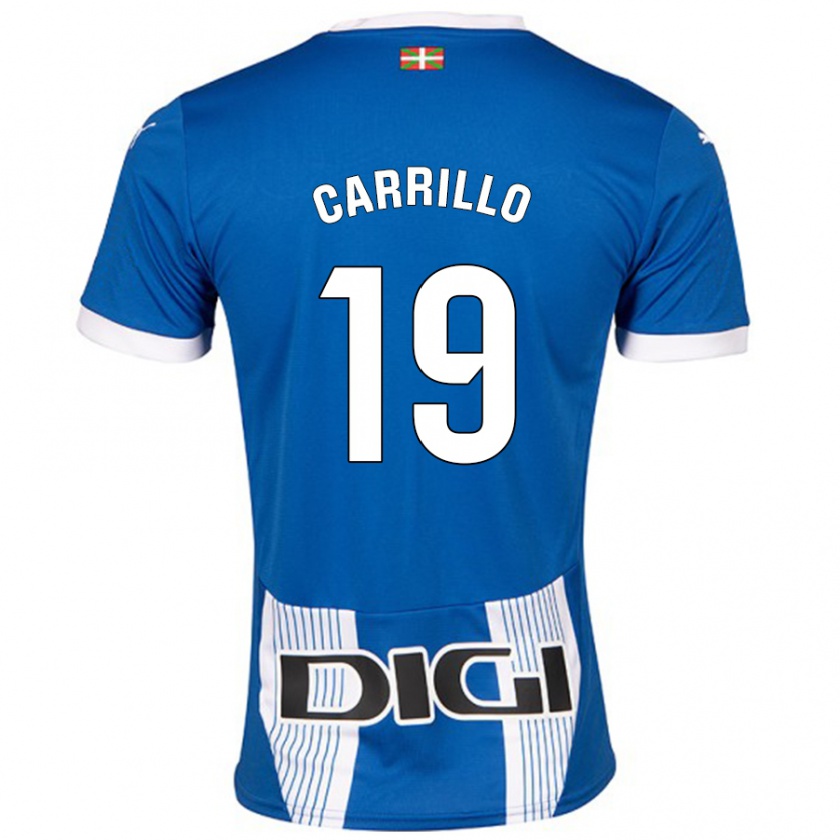 Kandiny Niño Camiseta Sara Carrillo #19 Azul 1ª Equipación 2024/25 La Camisa Chile