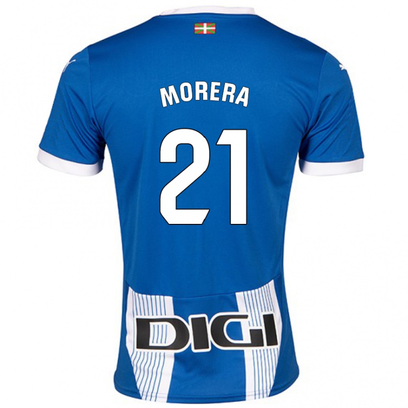 Kandiny Niño Camiseta Carla Morera #21 Azul 1ª Equipación 2024/25 La Camisa Chile