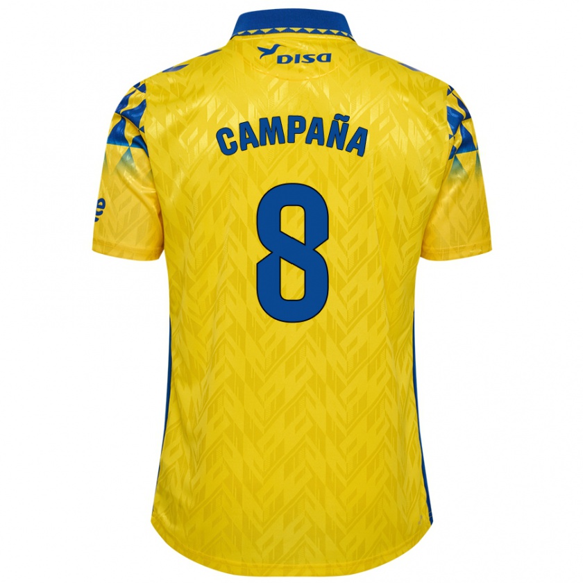 Kandiny Niño Camiseta José Campaña #8 Amarillo Azul 1ª Equipación 2024/25 La Camisa Chile