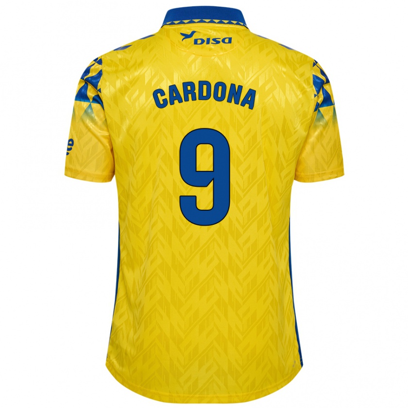 Kandiny Niño Camiseta Marc Cardona #9 Amarillo Azul 1ª Equipación 2024/25 La Camisa Chile