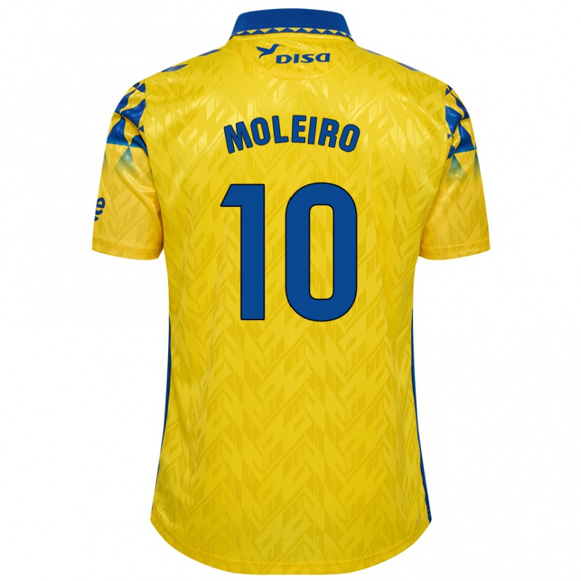 Kandiny Niño Camiseta Alberto Moleiro #10 Amarillo Azul 1ª Equipación 2024/25 La Camisa Chile