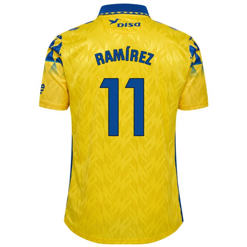 Kandiny Niño Camiseta Benito Ramírez #11 Amarillo Azul 1ª Equipación 2024/25 La Camisa Chile