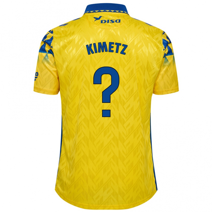 Kandiny Niño Camiseta Kimetz García #0 Amarillo Azul 1ª Equipación 2024/25 La Camisa Chile