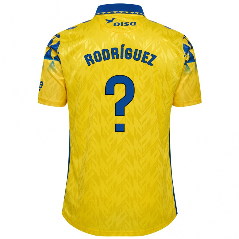 Kandiny Niño Camiseta David Rodríguez #0 Amarillo Azul 1ª Equipación 2024/25 La Camisa Chile