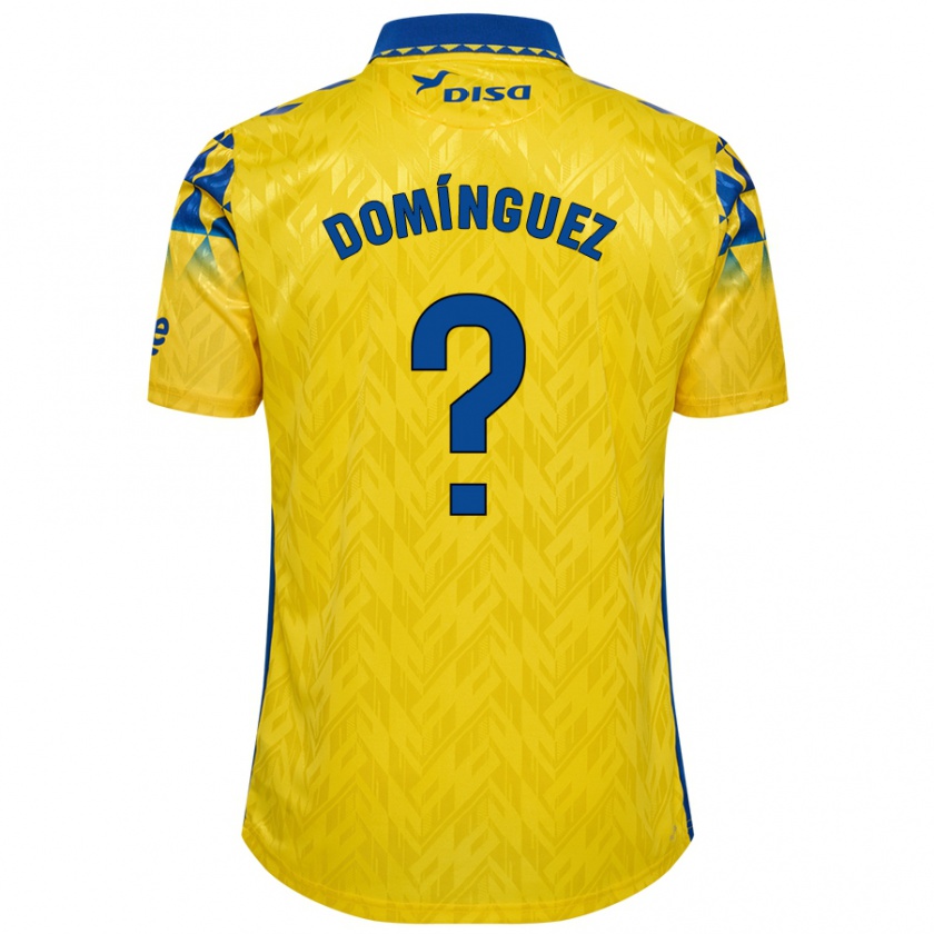 Kandiny Niño Camiseta Carlos Domínguez #0 Amarillo Azul 1ª Equipación 2024/25 La Camisa Chile