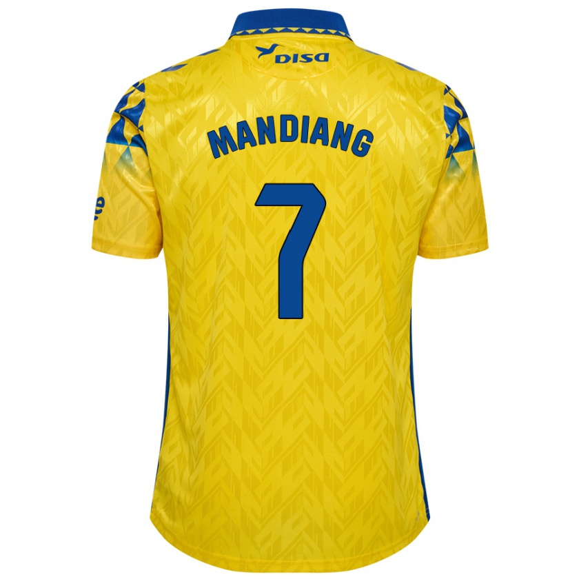 Kandiny Niño Camiseta Saliou Mandiang #7 Amarillo Azul 1ª Equipación 2024/25 La Camisa Chile