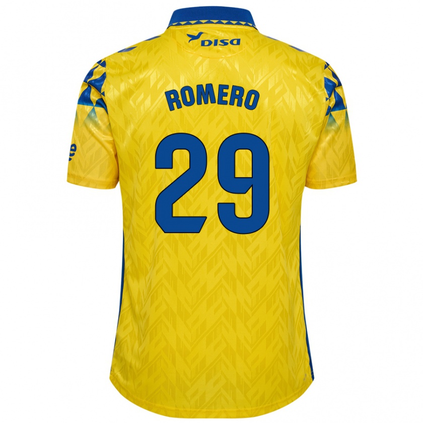 Kandiny Niño Camiseta Elías Romero #29 Amarillo Azul 1ª Equipación 2024/25 La Camisa Chile