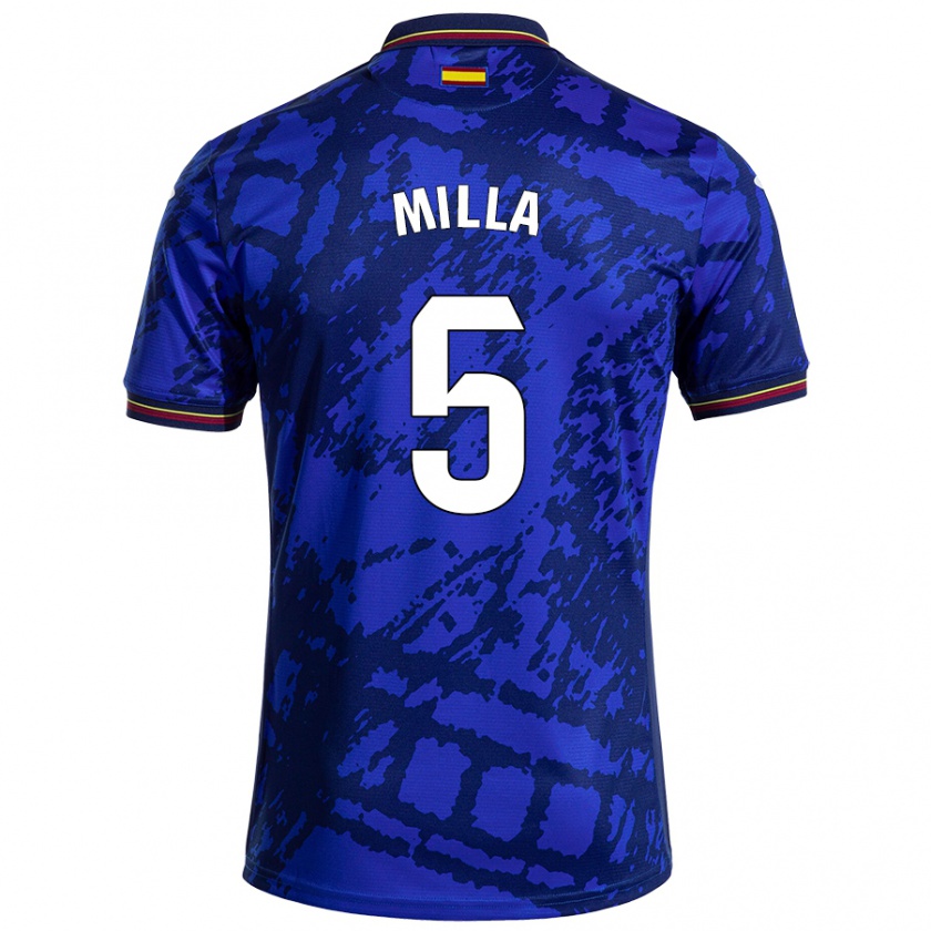 Kandiny Niño Camiseta Luis Milla #5 Azul Más Oscuro 1ª Equipación 2024/25 La Camisa Chile