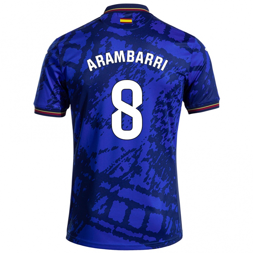 Kandiny Niño Camiseta Mauro Arambarri #8 Azul Más Oscuro 1ª Equipación 2024/25 La Camisa Chile