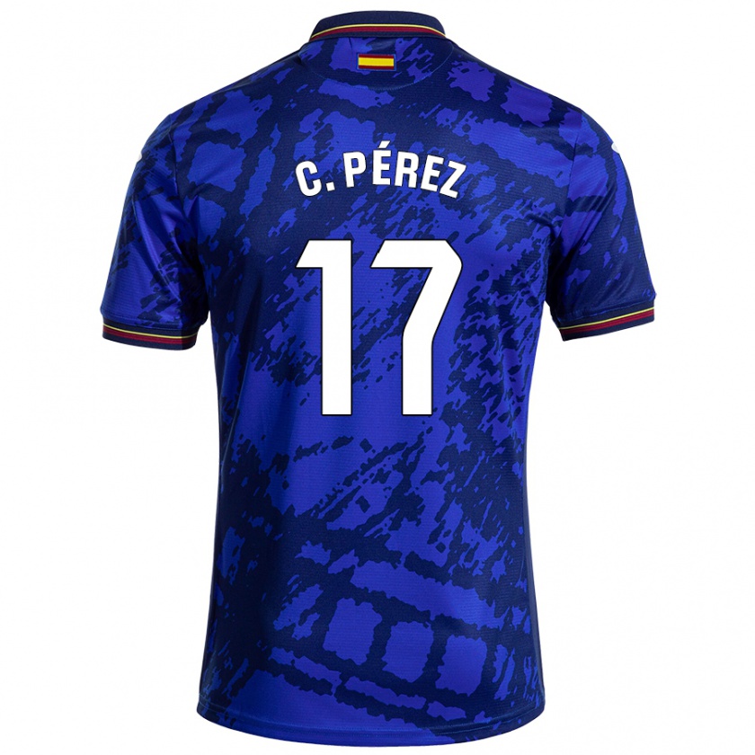 Kandiny Niño Camiseta Carles Pérez #17 Azul Más Oscuro 1ª Equipación 2024/25 La Camisa Chile