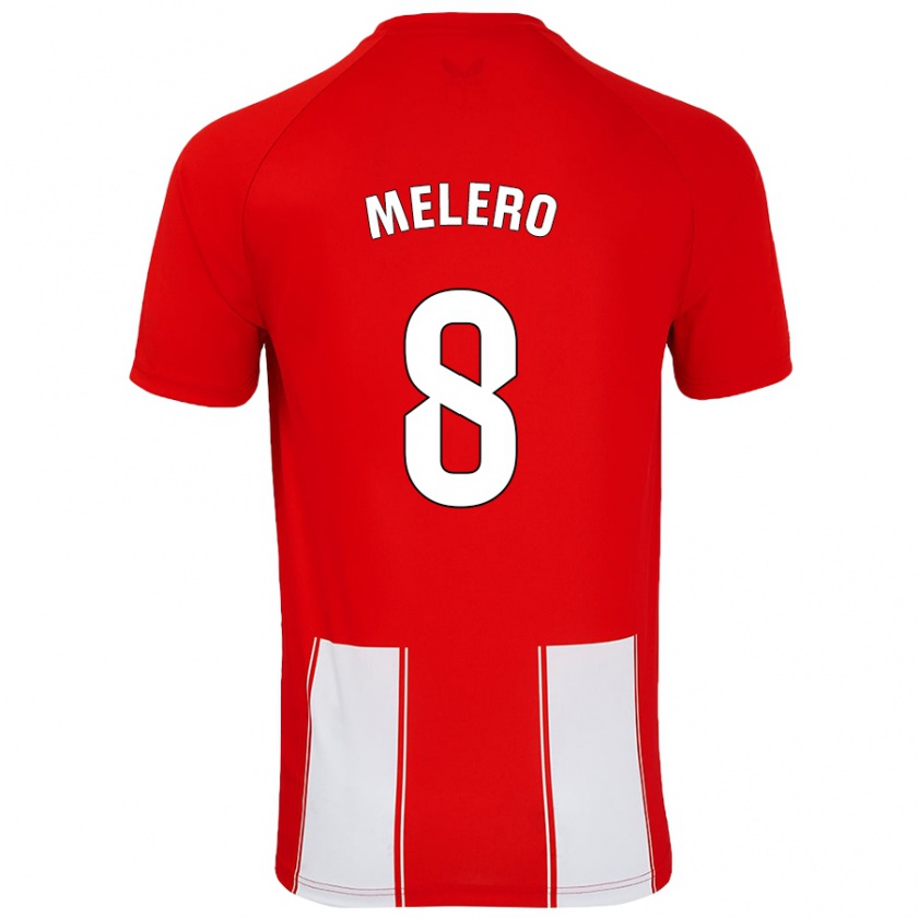 Kandiny Niño Camiseta Gonzalo Melero #8 Rojo Blanco 1ª Equipación 2024/25 La Camisa Chile