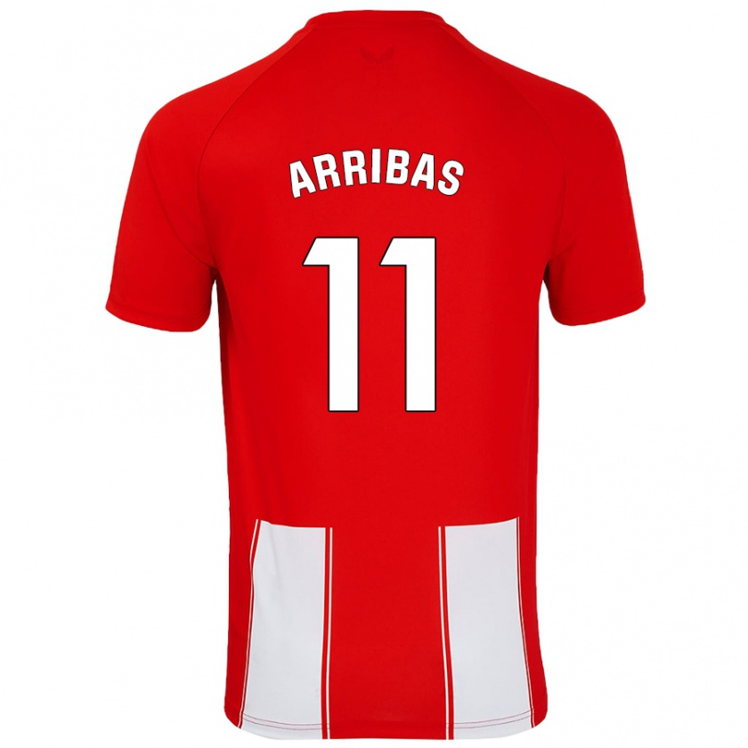 Kandiny Niño Camiseta Sergio Arribas #11 Rojo Blanco 1ª Equipación 2024/25 La Camisa Chile