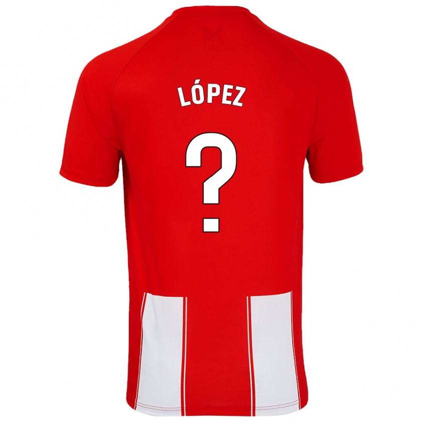 Kandiny Niño Camiseta Jesús López #0 Rojo Blanco 1ª Equipación 2024/25 La Camisa Chile