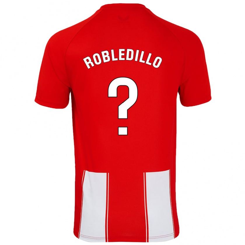 Kandiny Niño Camiseta Pedro Robledillo #0 Rojo Blanco 1ª Equipación 2024/25 La Camisa Chile