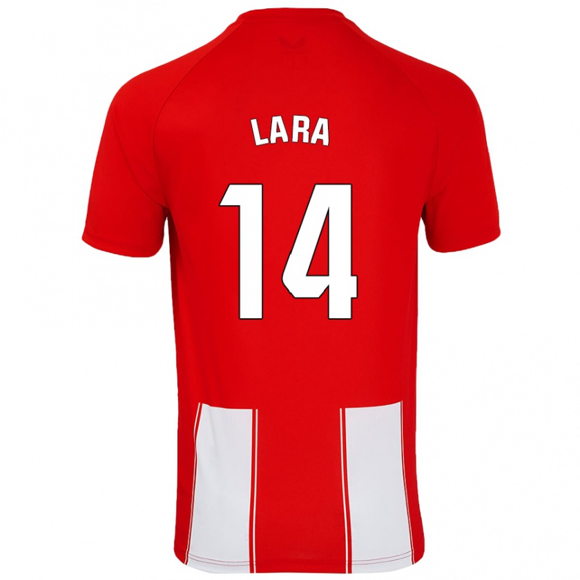 Kandiny Niño Camiseta Luis Lara #14 Rojo Blanco 1ª Equipación 2024/25 La Camisa Chile