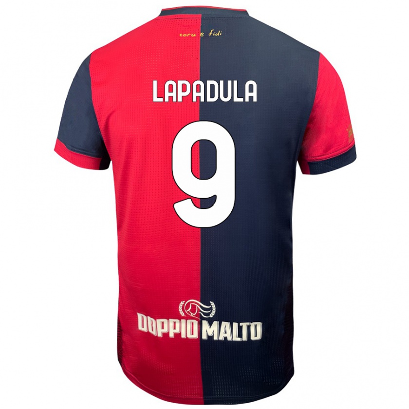 Kandiny Niño Camiseta Gianluca Lapadula #9 Rojo Azul Más Oscuro 1ª Equipación 2024/25 La Camisa Chile